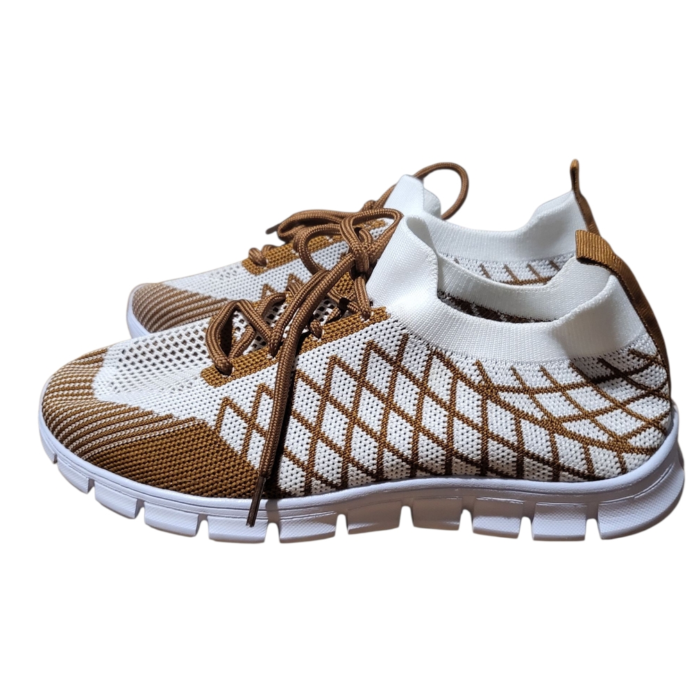 White And Brown Workout Shoes